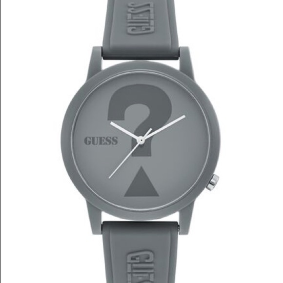 NEW GUESS Grey Case Grey Silicone UNISEX Watch - Picture 1 of 6